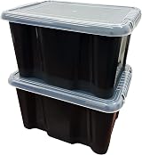 Storm Trading Group 24 Litre Black Storage Box With Clear Lid Stackable (2) view 1