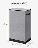 SOLEDI 100L Laundry Basket with Lid Large Collapsible Hamper Grey view 5