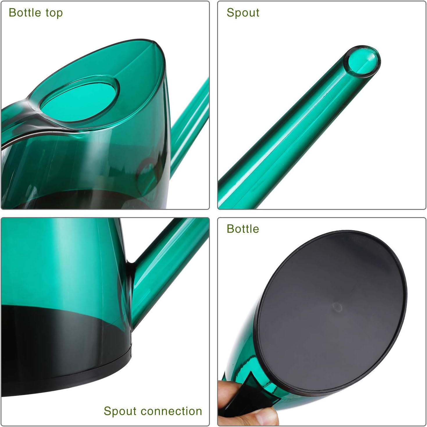 Watering Can, Transparent Long Spout Watering Kettle Nordic Style Garden Watering Pot for Indoor and Outdoor Watering Plants and Potted Flowers (1.4L, Green) : Garden & Outdoor