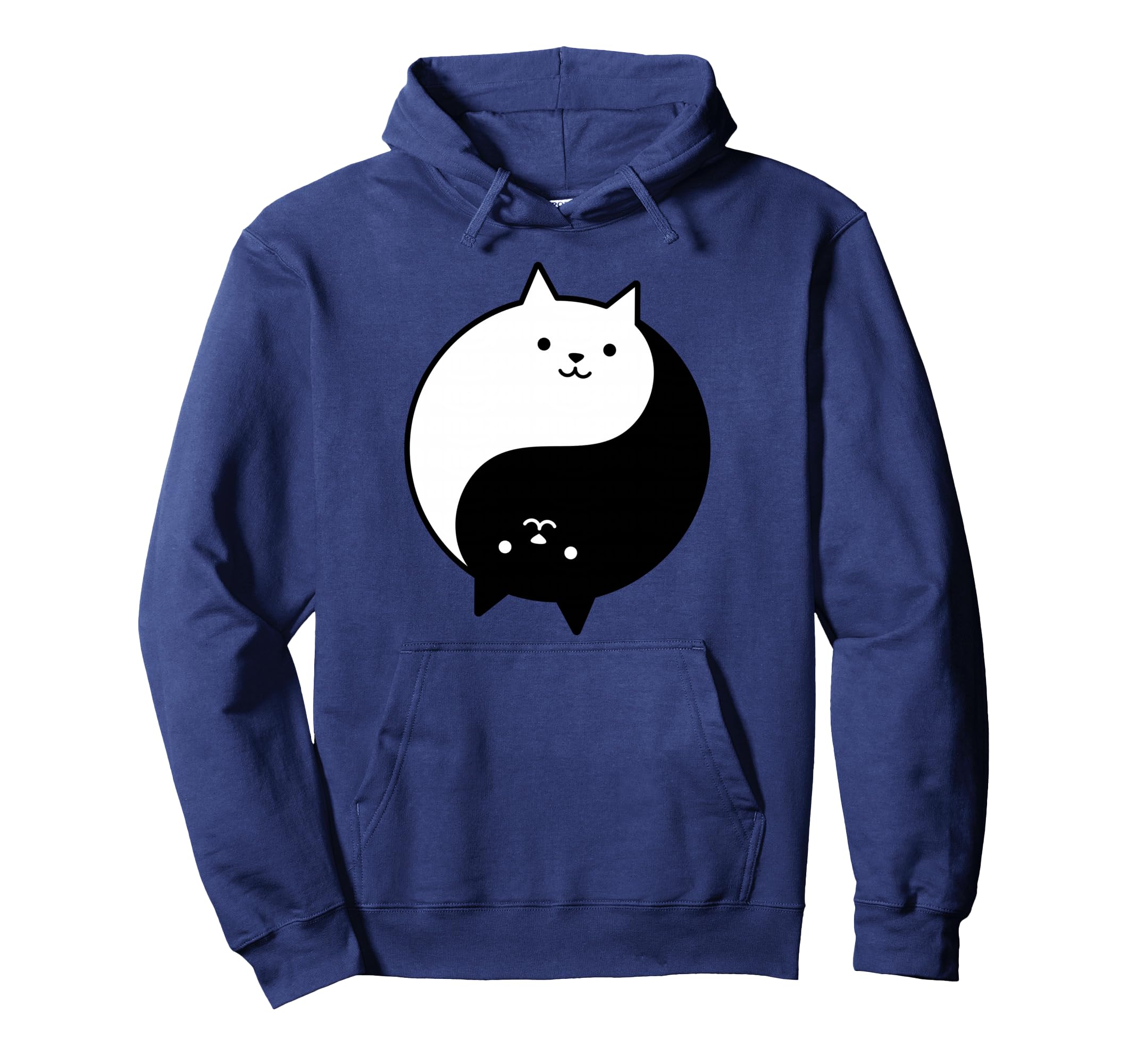 Cute Cats Yin Yang Yoga Zen Kitty Black and White Cat Pullover Hoodie