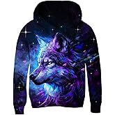 Funnycokid Boys Hoodies Kids Sweatshirt Warm Youth Print Girls Hooded Clothes with Pocket 6-16 Years