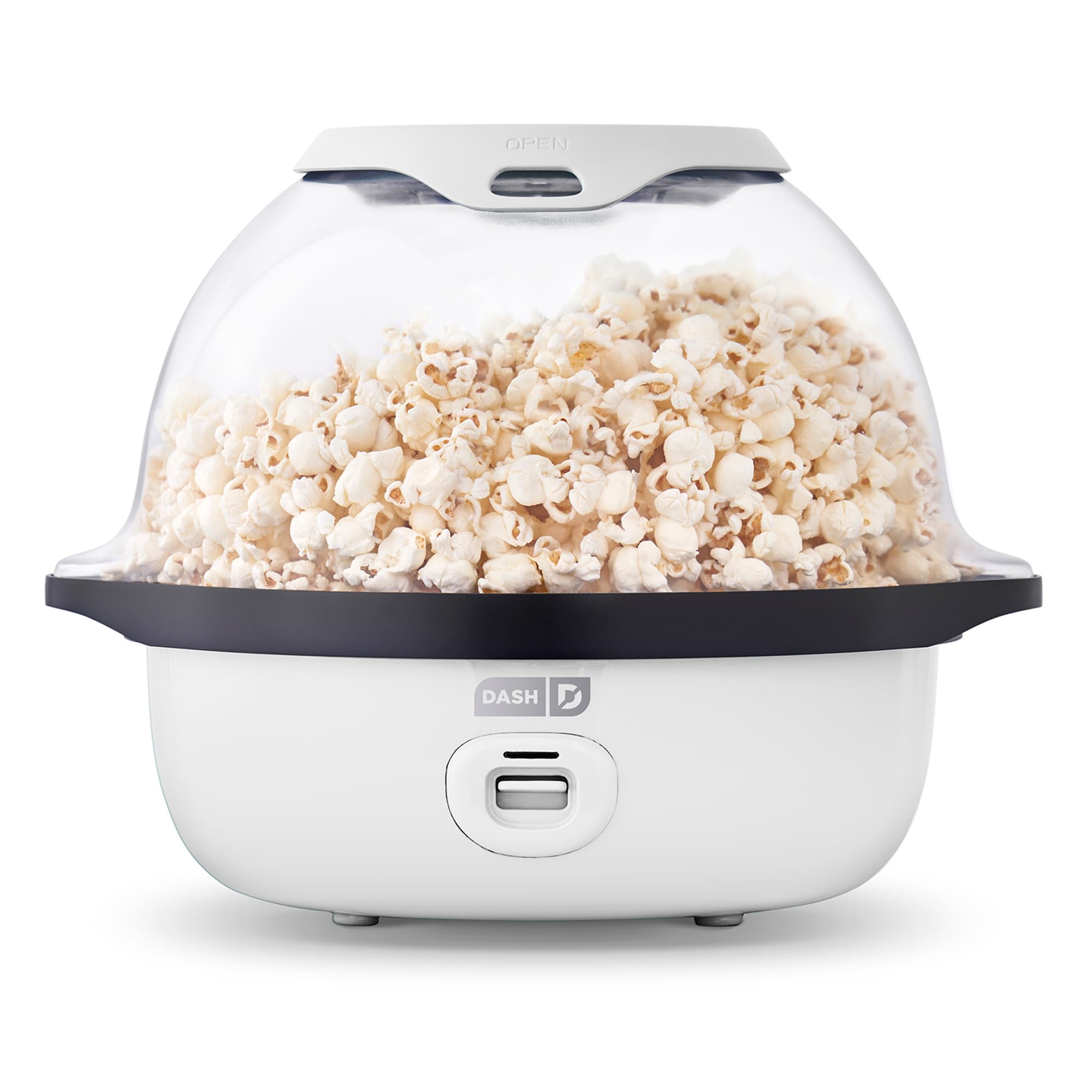 Photo 1 of Dash SmartStore® Stirring Popcorn Maker - Electric Popcorn Machine with Butter-Melting Tray & Clear Serving Bowl - Features Stirring Bar - 24 Cups, White