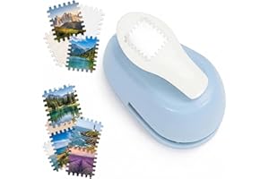 Lakshi Postage Stamp Shape Paper Punch - 0.75” Mini Stamp Cutter for Scrapbooking, Vintage Edge Puncher for DIY Card Making, 