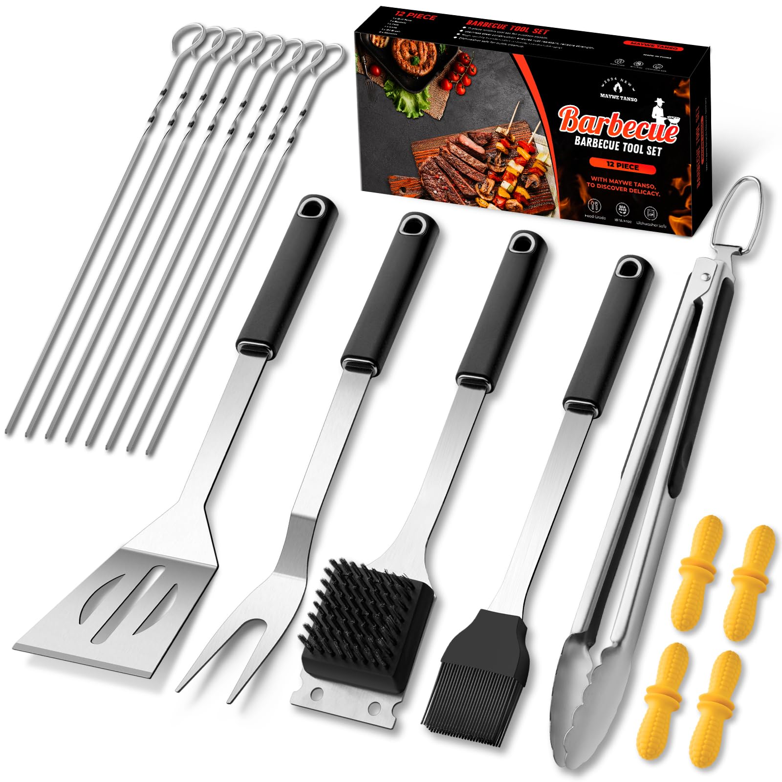 BBQ Accessories Grill Tools Set,Stainless Steel Barbecue Grill Accessories for Outdoor Grill,Professional Barbecue Utensils Grilling Accessories for Camping/Backyard,Grilling Gifts for Men (21PCS)