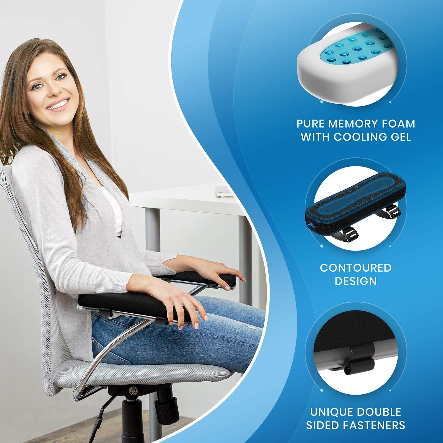 Everlasting Comfort Arm Rest Pillow - Office Chair Armrest Cover Pads for Desk Chair (Set of 2): Home & Kitchen