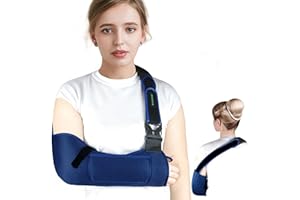 KONSEDIK Arm Sling Shoulder Injury Immobilizer for Men&Women,Medical Sling with Shoulder Pad for Rotator Cuff Injury,Support Brace for Arm,Wrist, Elbow,Clavicle Fracture Post-Surgery (Blue, Small)