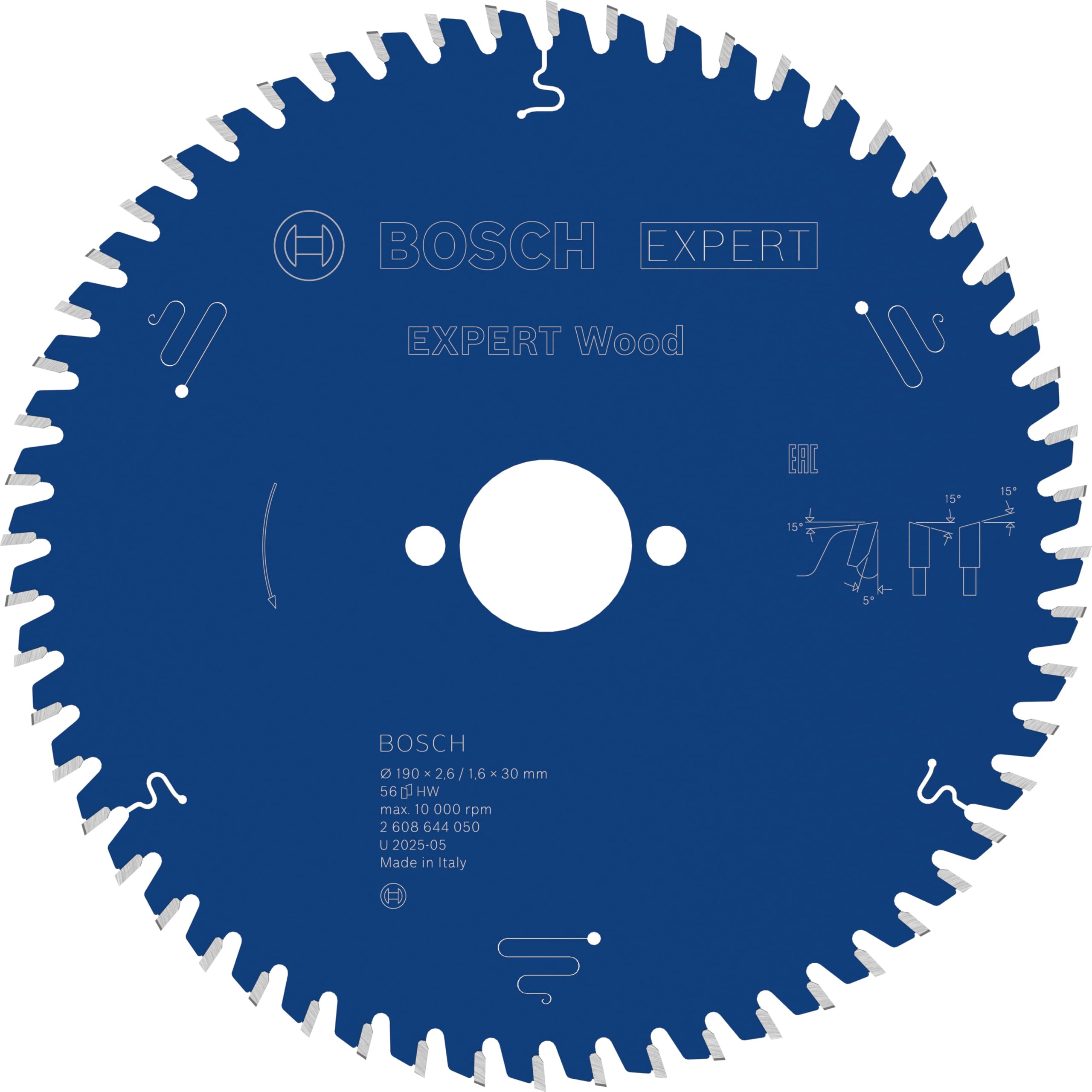 Bosch 1x Expert Wood Corded Circular Saw Blade for Handheld Circular Saw (for Softwood, Hardwood, Ø mm, Professional Accessory Hand-Held Corded Circular Saws)
