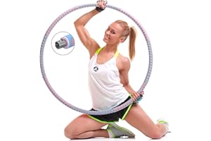 ZENMARKT Weighted Hula Hoop for Adults Weight Loss - 8 Section Detachable Exercise Hula Hoop for Women, Soft Padded Exercise Hoop, Portable and Adjustable Fitness Circle for Gym Home Workouts