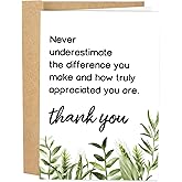Naixiwen Employee Thank You Card, Appreciation Card for Coworker Boss Staff, Never Underestimate The Different You Make...