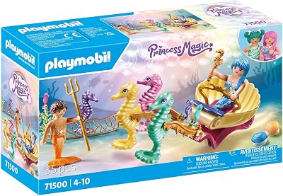 Playmobil Mermaid with Seahorse Carriage 35 pcs 2 figures 7 seahorses