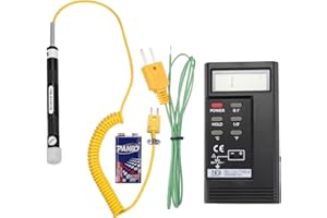 MECCANIXITY Digital Thermocouple Thermometer K Type Temperature Meter High Accuracy (-50 to 1300 °C), with Surface Thermocoup