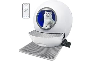 Upgrade Self-Cleaning Cat Litter Box, Automatic Cat Litter Box for Multi Cats, 60L Smart Litter Box with Mat, APP Control 2-Year KungFuPet W-arranty