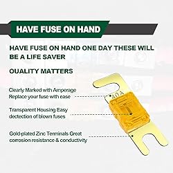 18 Pieces Mini ANL Fuse,Gold-Plated ANL Blade Fuse