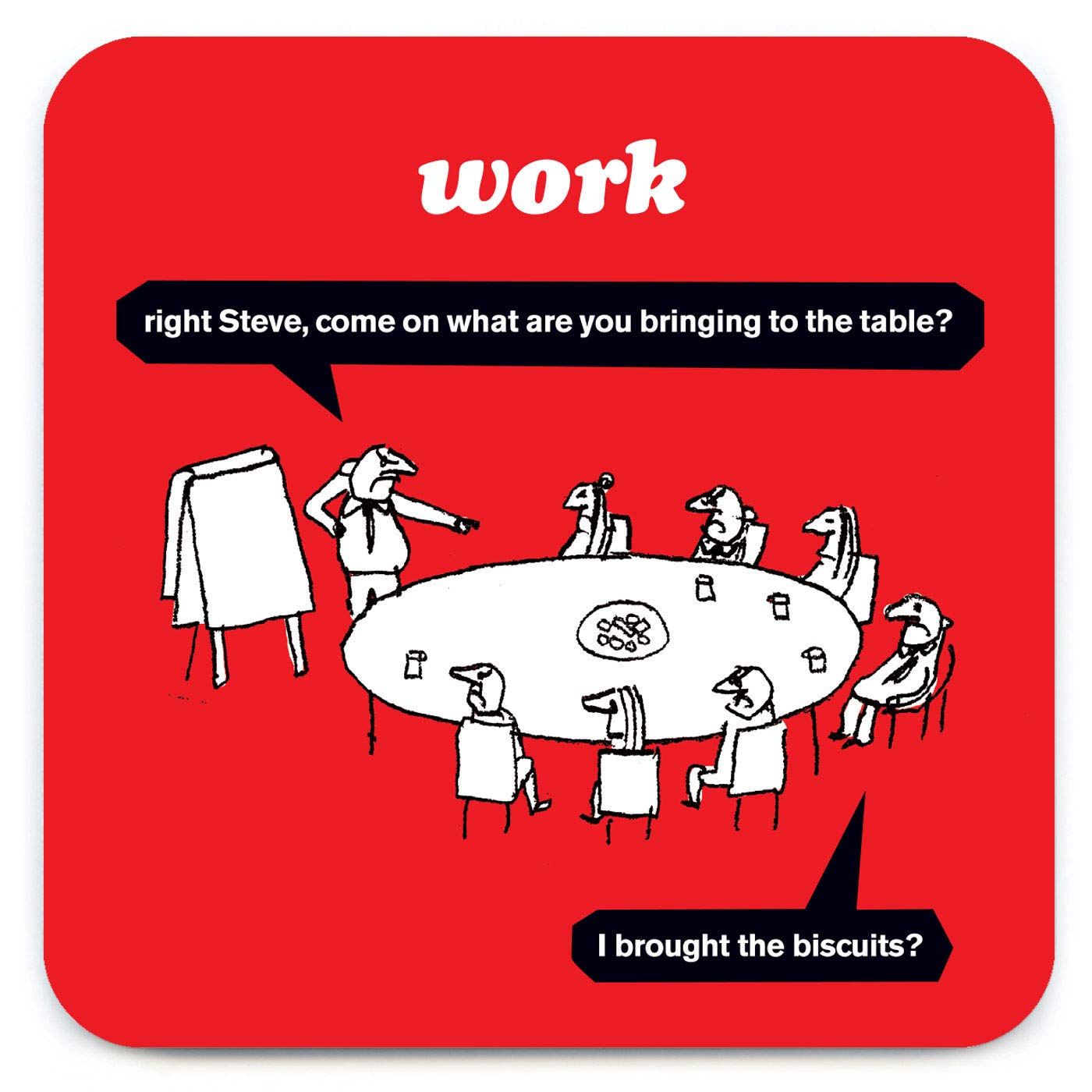 Modern Toss Official Funny 'Work Biscuits Coaster' - Small Gift Ideas For Him Her - Friends Birthday - Colleague Work Office - New Home Gift - Presents For Women Men - Sold By Brainbox Candy