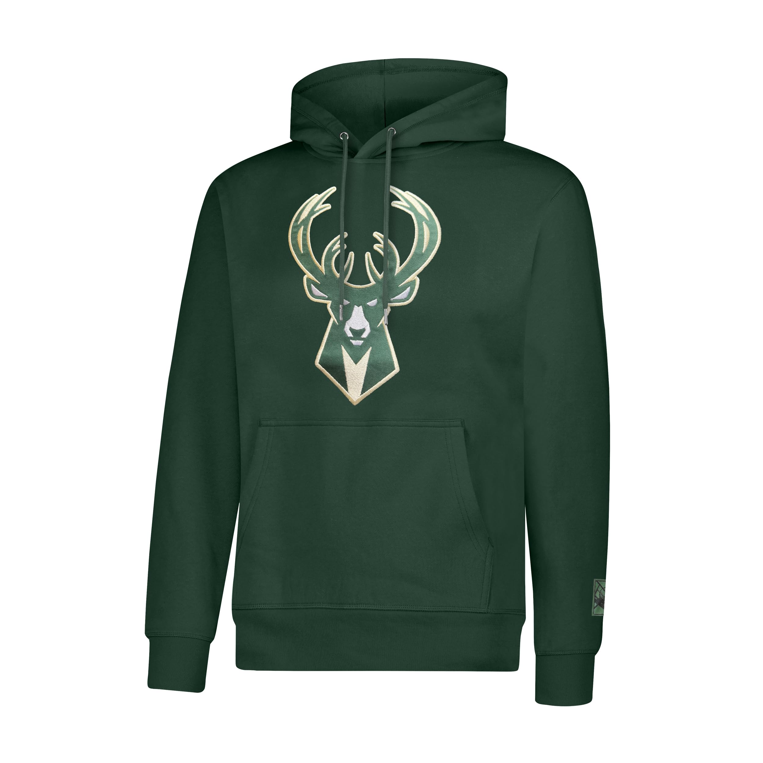 Ultra Game Adults NBA Official Classic Embroidered Hoodie Sweatshirt, Milwaukee Bucks, Team Color, Small Image