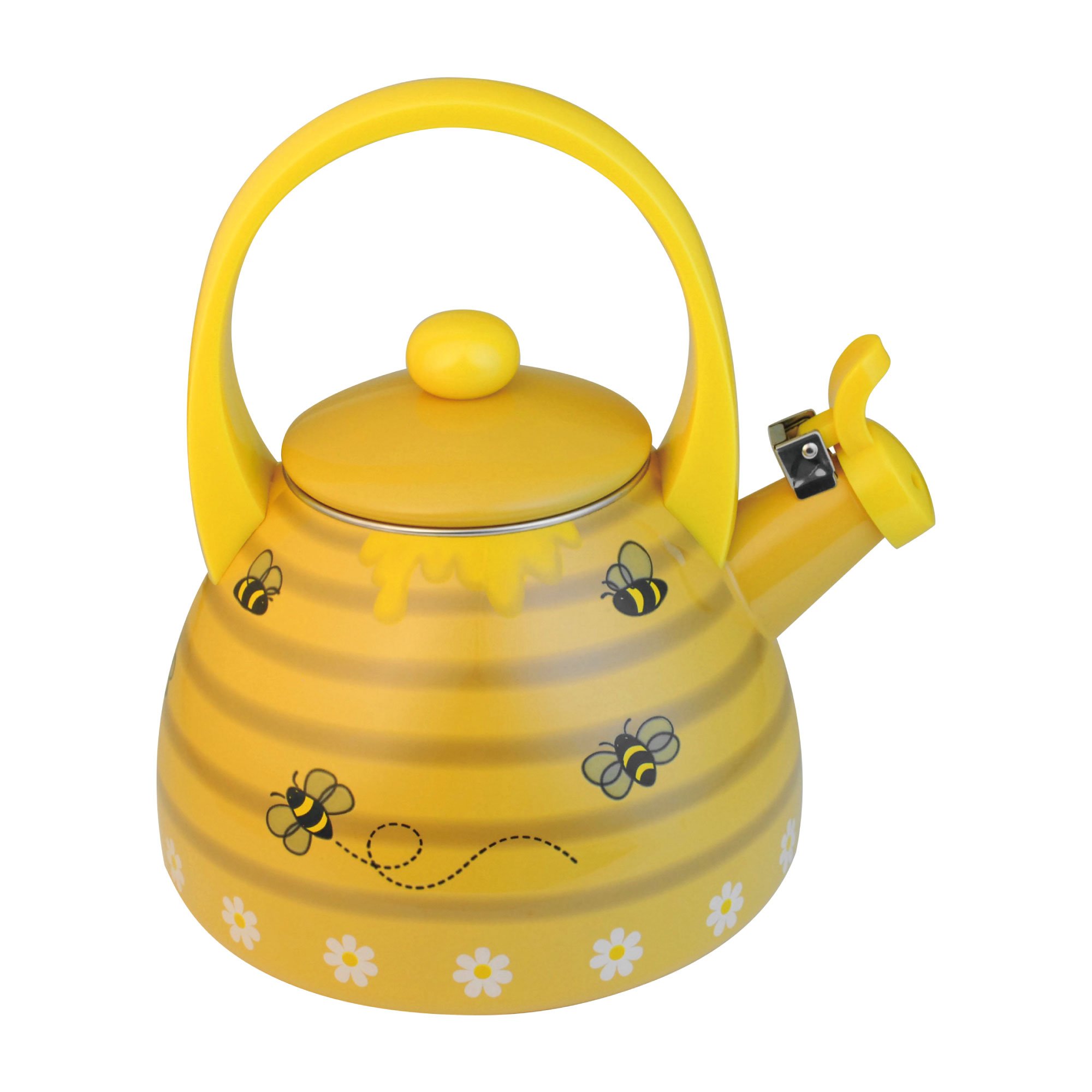 Supreme Housewares Bee Hive Whistling Kettle, 2.4 quarts, yellow