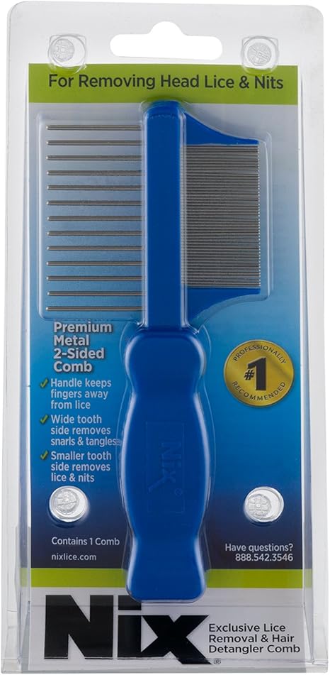 Amazon Com Nix Premium Metal 2 Sided Lice Removal Comb Designed