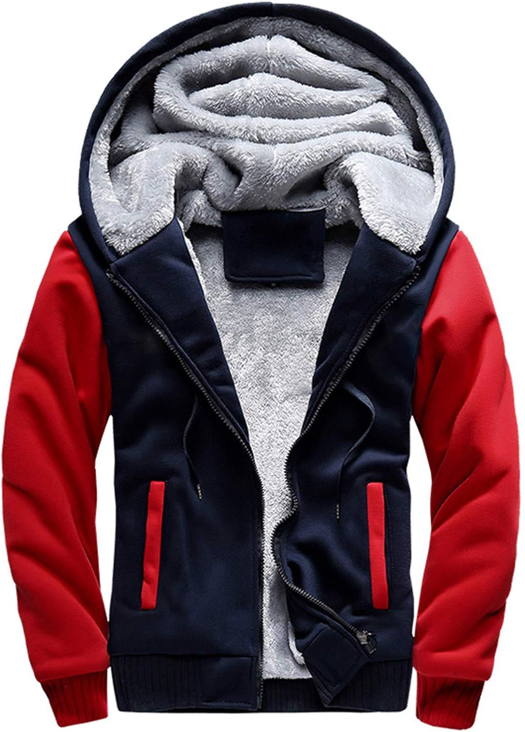 Men's Winter Heavyweight Fleece Sherpa Lined Zipper Hoodie Sweatshirt