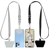 SHANSHUI 2 Pack Phone Lanyard, 2X Durable Pads Universal Nylon Phone Neck Lanyard Charm Tether Tab Crossbody Lanyard for Cell