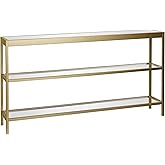 Henn&Hart 55" Wide Rectangular Console Table in Brass, Entryway Table, Accent Table for Living Room, Hallway