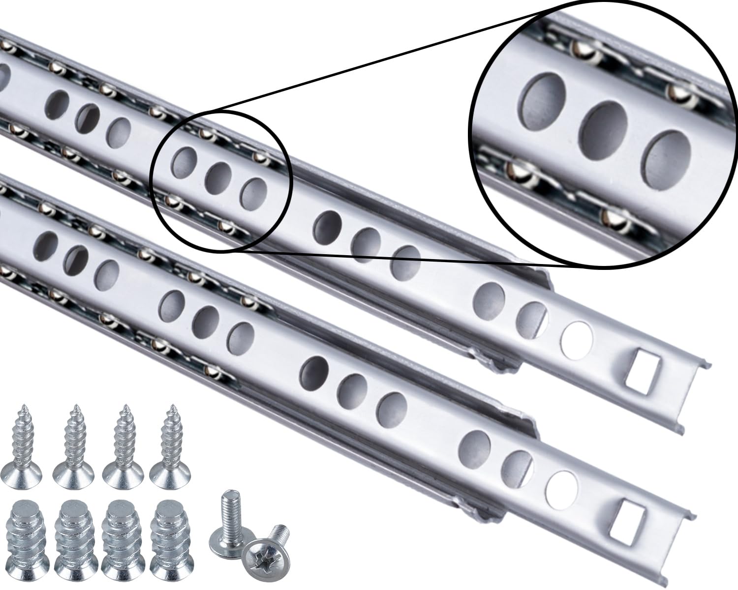 Drawer runners pack of 2 Partially steel drawer runner, high strength: 10 kg/pair.