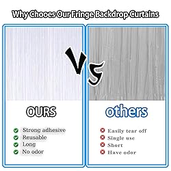 5 Pack White Metallic Tinsel Foil Fringe Curtains
