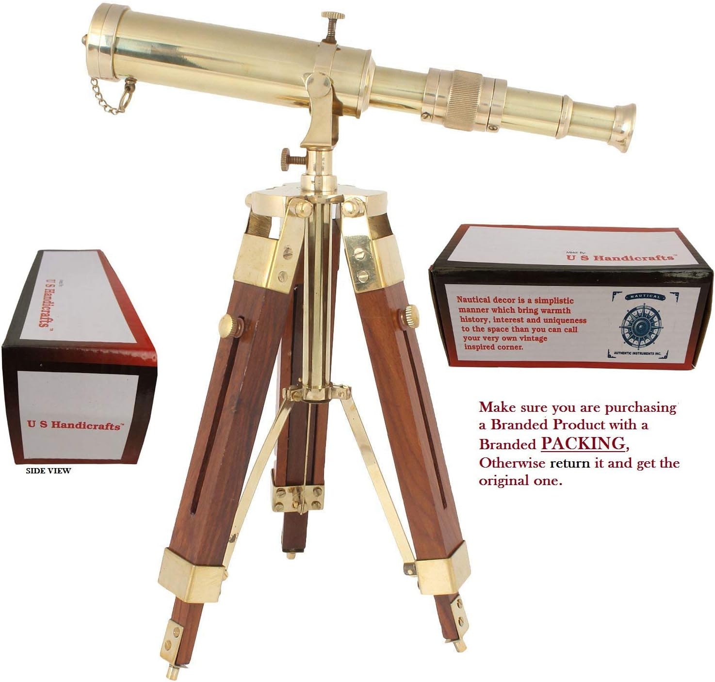 US HANDICRAFTS Vintage Brass Telescope On Tripod Stand Amazon.co.uk