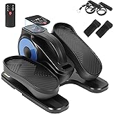 Drtenvd Under Desk Elliptical Machine, Leg Exerciser as Seen on TV for Seniors with 12 Speeds and 12 Modes, Portable Seated Pedal Trainer, Remote Control Elliptical Exerciser for Home Office