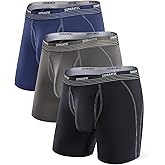 Separatec Mens Underwear with Pouch for balls Anti Chafing Underwear Men Athletic Sport Performance Long Boxer Briefs 3 Pack