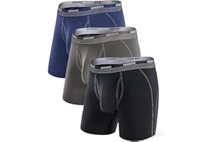 Separatec Mens Underwear with Pouch for balls Anti Chafing Underwear Men Athletic Sport Performance Long Boxer Briefs 3 Pack