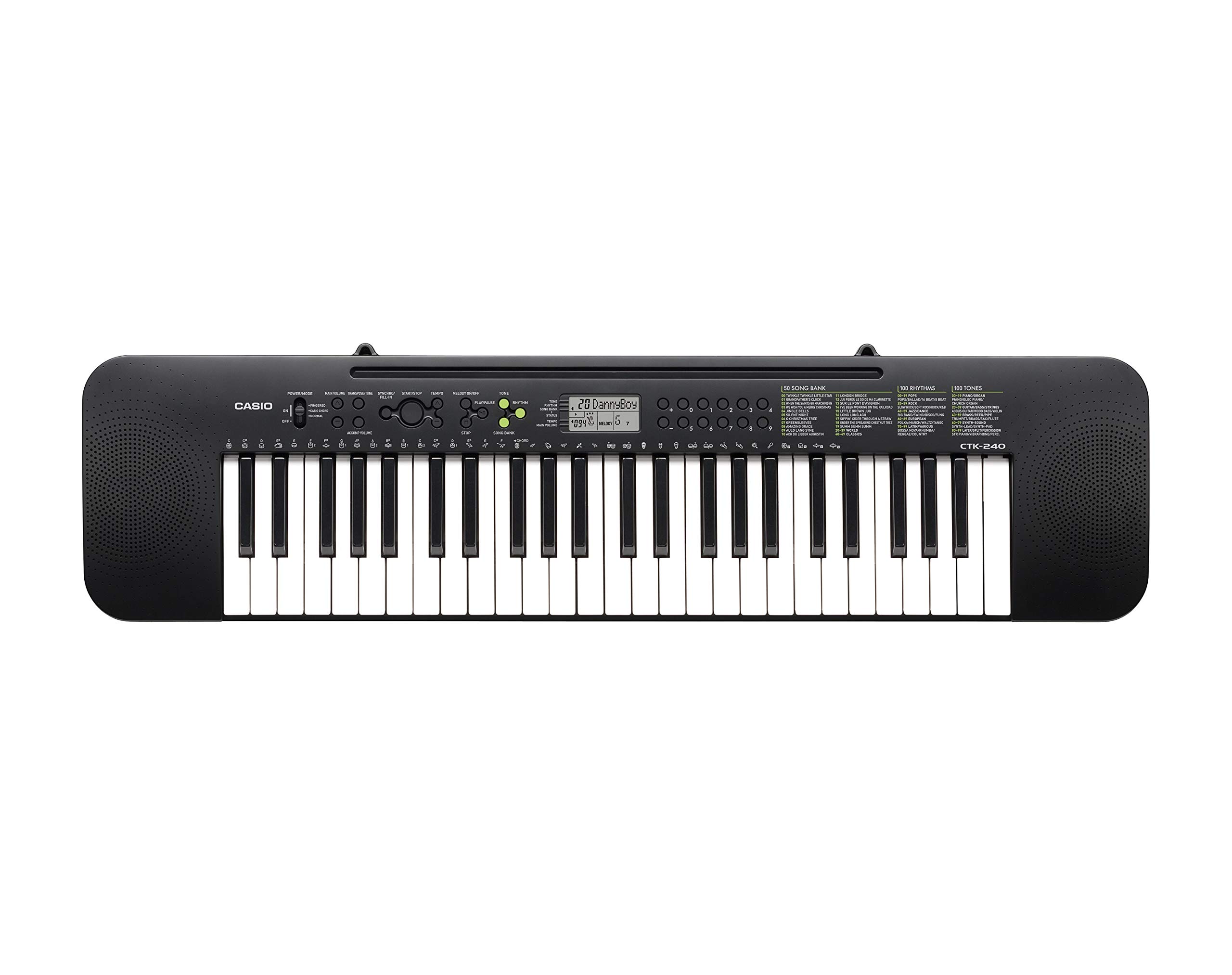Casio CTK-240AD 49 Full-Size Keys Keyboard with AC Adapter, black