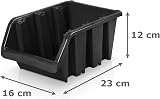 10x Black Storage Boxes Size 4 - 23x16x12cm Plastic Workshop Craft Parts view 2