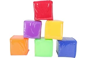 Diydeg Education Playing Game Dice, 6 Pcs Classroom Soft Dice Versatile Pocket Design Soft Foam with 6 Side Clear Pockets for