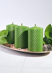 Beeswax Gifts 100% Beeswax Candles Set of 3 Colored