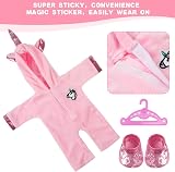 Aolso Baby Doll Clothes 14-18 Inch Unicorn Hooded Jumpsuit with Coat Hanger view 5