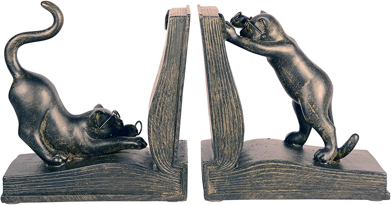 Playful Cats Bookends Pair, 7 inches High x 6 inches Wide Each Piece
