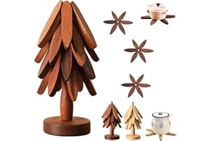 Tree Shape Trivet Set, Christmas Tree for Hot Dishes, Walnut Tree Table Mat, Foldable Trivet Set for Hot Dishes/Pot/Bowl/Teap