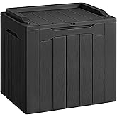 Devoko 30 Gallon Resin Deck Box Waterproof Outdoor Storage Box for Patio Furniture Pool Accessories Indoor Storage for Cushion Garden Tools (30 Gallon, Black)