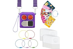 Silicone Case for Yoto Mini Player, Yoto Jacket with Wrist Lanyard, Shoulder Strap,100 Tabs and 5 Loops Card Protective Sleev