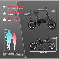 LEADZM Electric Bike for Adults,14" Folding