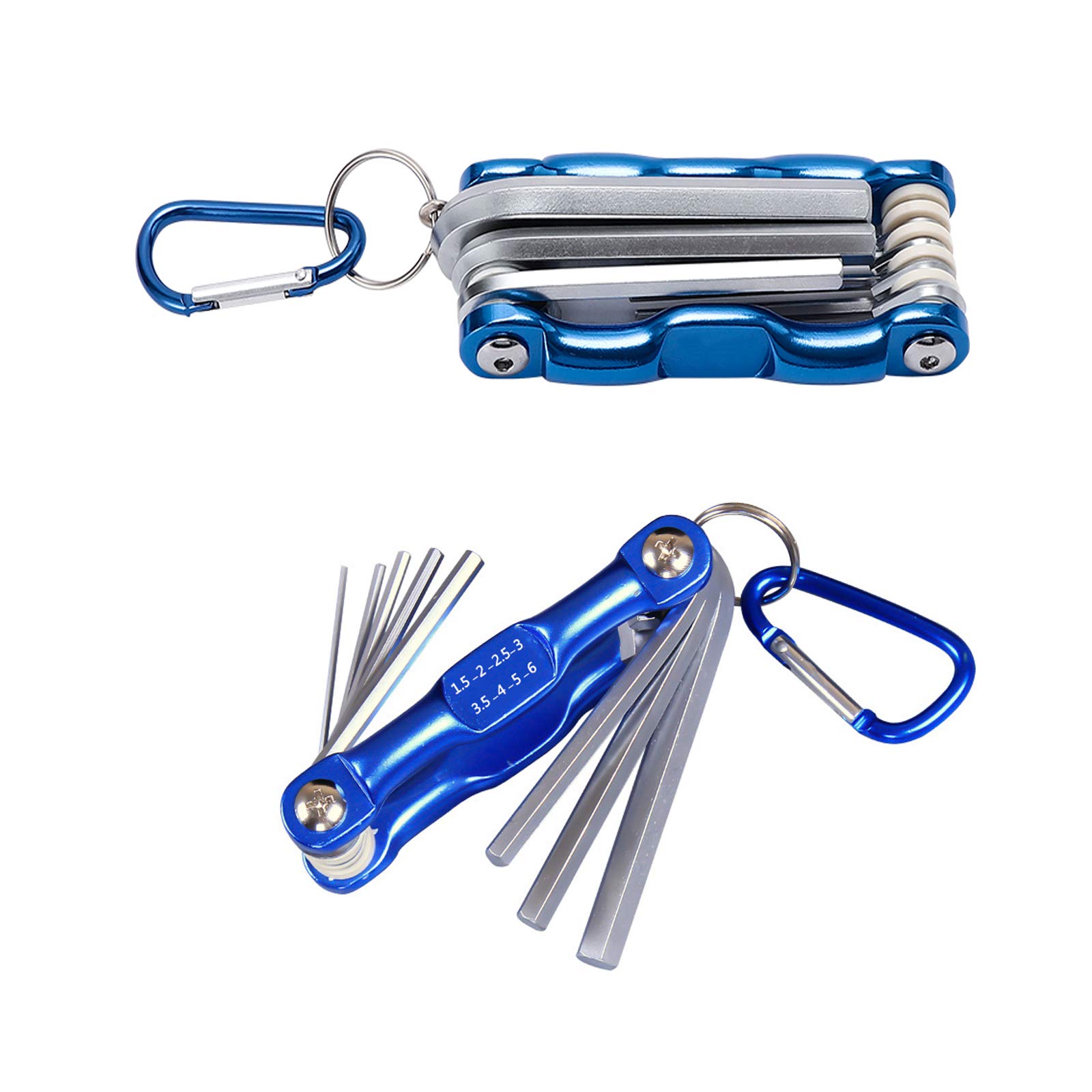 SHULLIN Hex Keys Foldable Pocket Key Set Professional Allen Key Set Hex Socket Set Metric Allen Key with Key Ring for Bicycle Repair