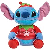 Disney Stitch Holiday Large 11-inch Plush Stuffed Animal, Alien, Officially Licensed Kids Toys for Ages 2 Up by Just Play