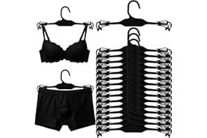 SiliFine 100 Pcs Bra Hangers Plastic Lingerie Hangers with Delicate Shoulder Clips, 10" Retail Underwear Display Stand Organi