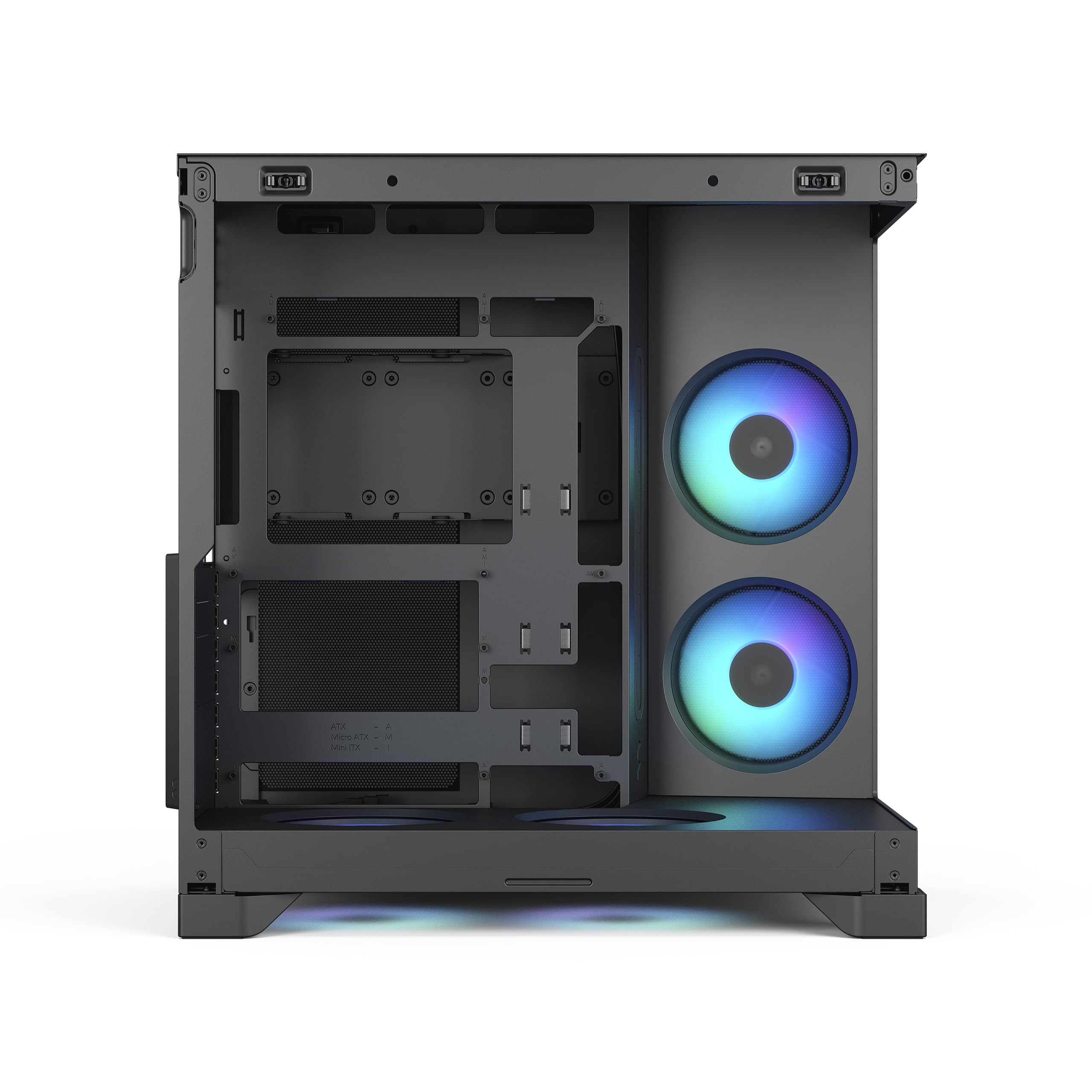 Fractal Design Pop 2 Vision Black RGB PC‑Gaming‑Gehäuse mit Panoramaglas – Dual‑Kammer‑Design – 4 RGB‑Reverse‑Lüfter – ATX/E‑ATX/mATX/ITX 6