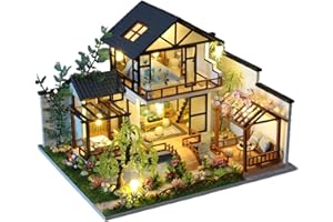 YSWOOD WORLD DIY Miniature House Kit, Tiny House Kit with LED & Music Movement, DIY Wooden Dollhouse Miniature Kit for Adults Teen, Wooden Crafts Dollhouse Kit