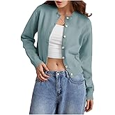 SOLY HUX Women's Button Down Cropped Lightweight Cardigan Sweater Cute Fall Fashion 2025