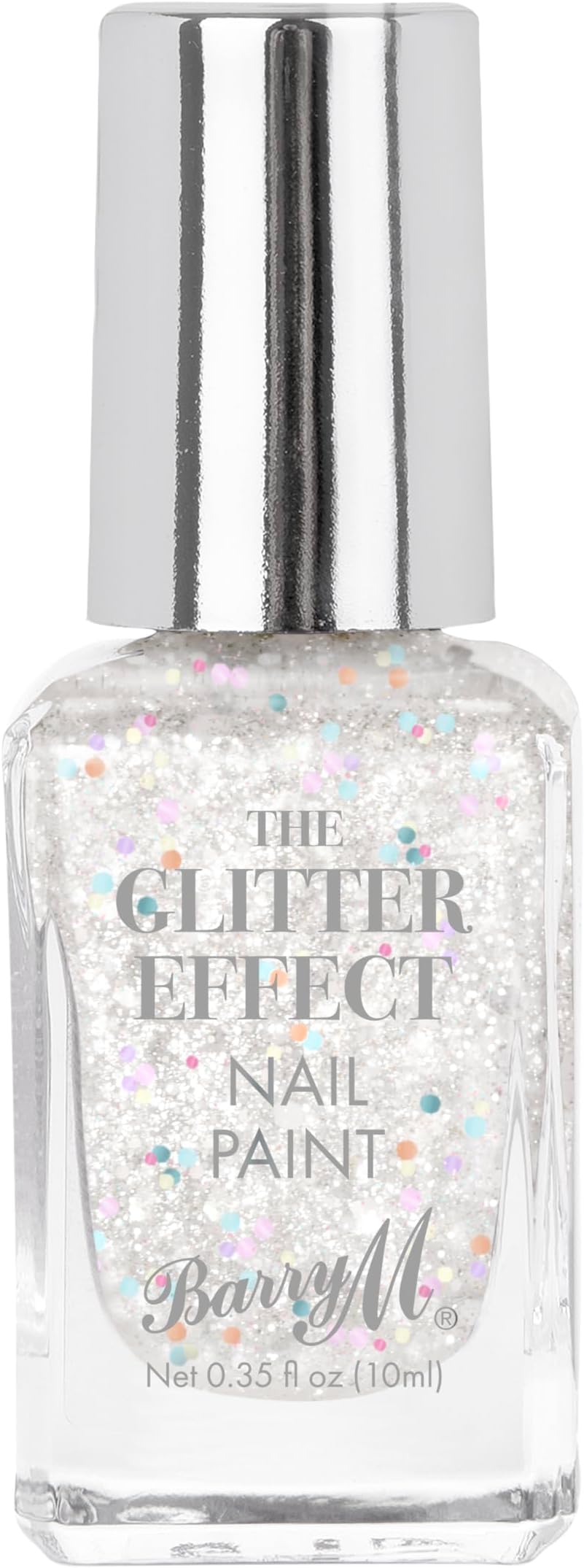 Barry M Glitter Effect Nail Paint White Party Pearl White Glitter Nail Polish