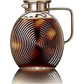 Glass Water Pitcher with Lid for Fridge- 2L Borosilicate Glass Juice Pitcher, Sun Tea Jar Lemonade Drink pitchers Water Jug for Party