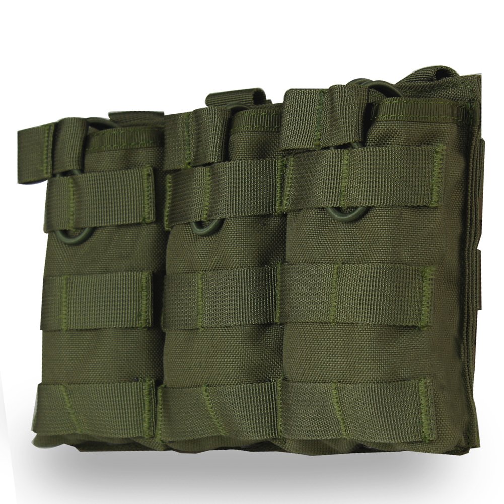 Tactical MOLLE Triple Open-Top Magazine Pouch FAST AK AR M4 FAMAS Mag Military Pouch Outdoor Paintball Airsoft 1000D Nylon