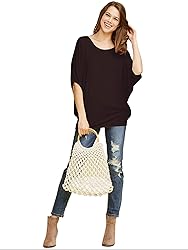 LL WT1073 Womens Scoop Neck Half Sleeve Batwing